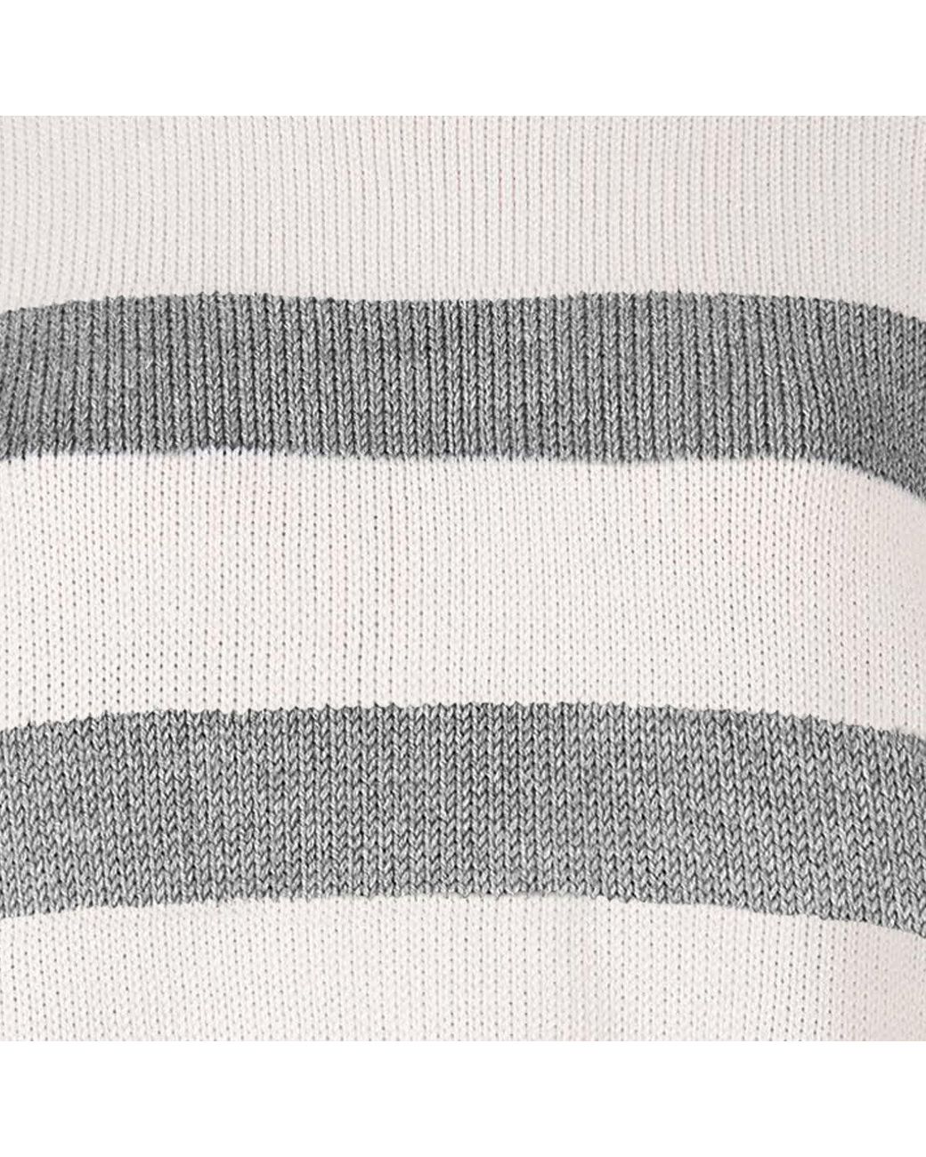 SALANIDA White Marina Striped 100% Merino Jumper