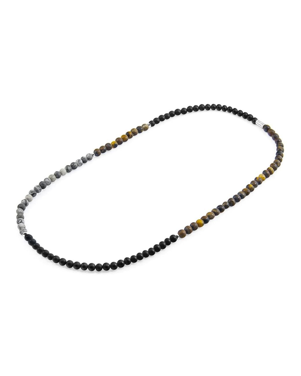 Anchor and Crew Metallic Onyx, Jasper & Tigers Eye Isaac & Stone Skinny Necklace X Wrap Bracelet for men