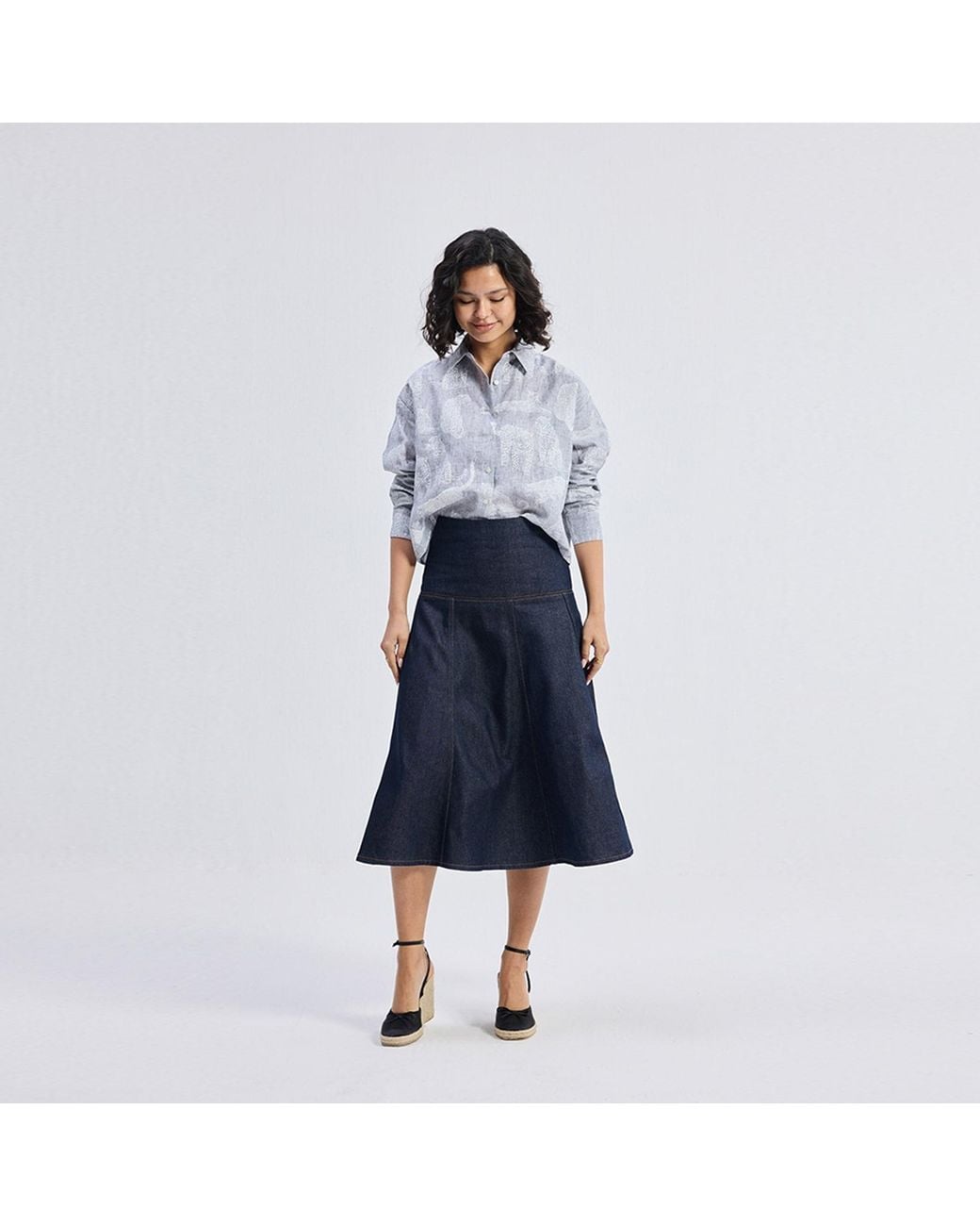 REISTOR Blue Oversized Boxy-Fit Shirt