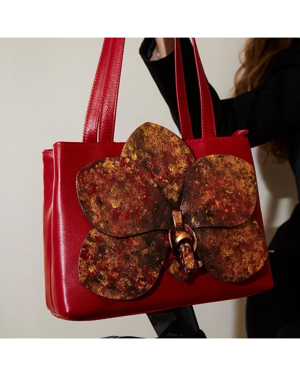 F3Rog by Rana Red Orchid Shoulder Bag