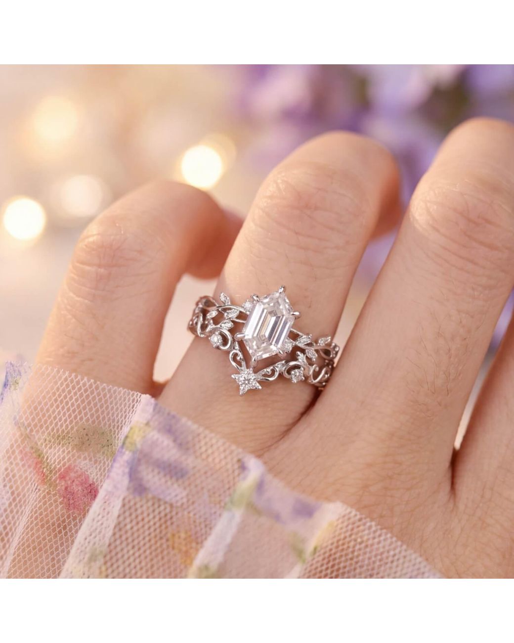 Azura Jewelry New York White Starlit Garden Band Vermeil