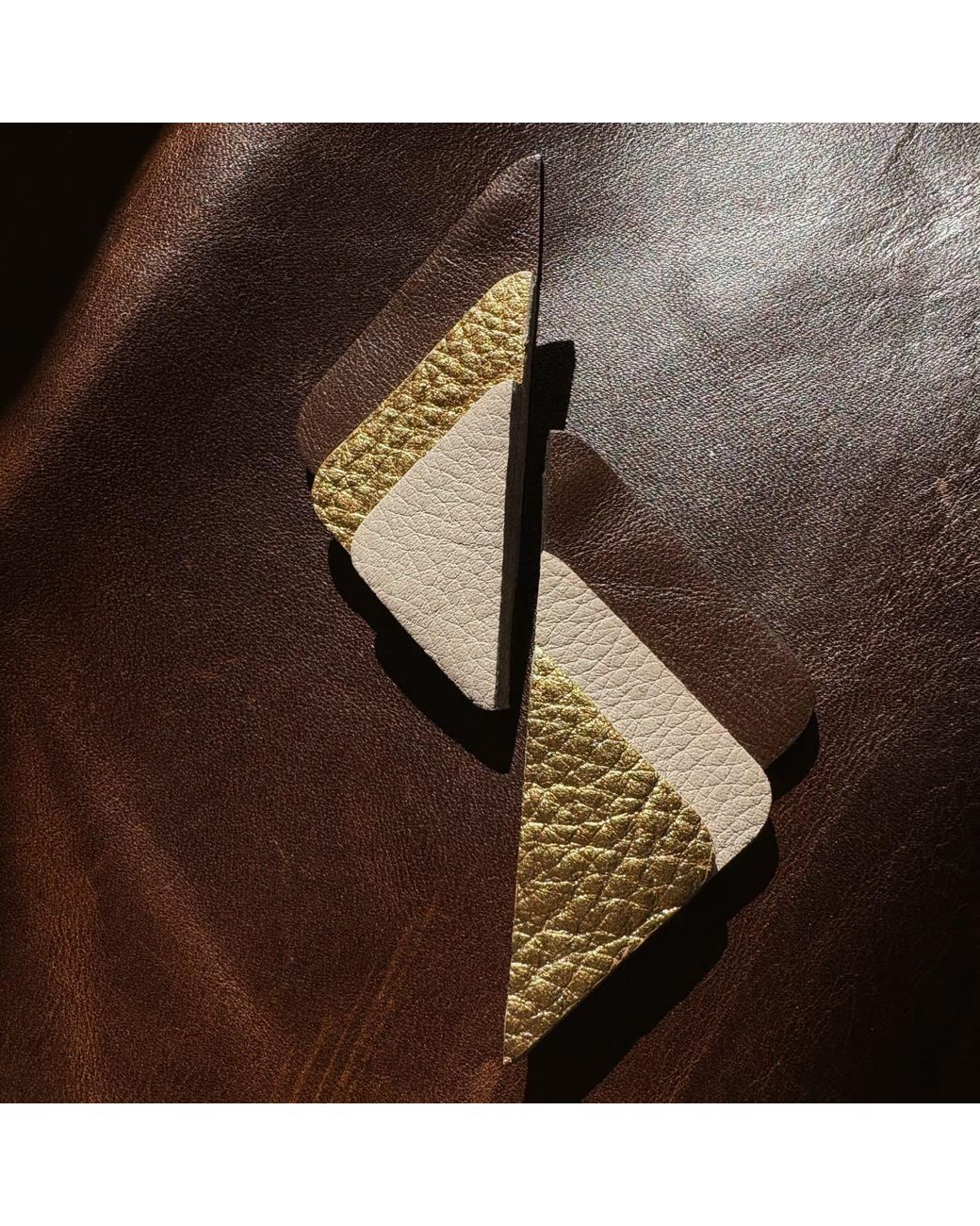 WAIWAI Yellow Neutrals Fan Leather Statement Earrings