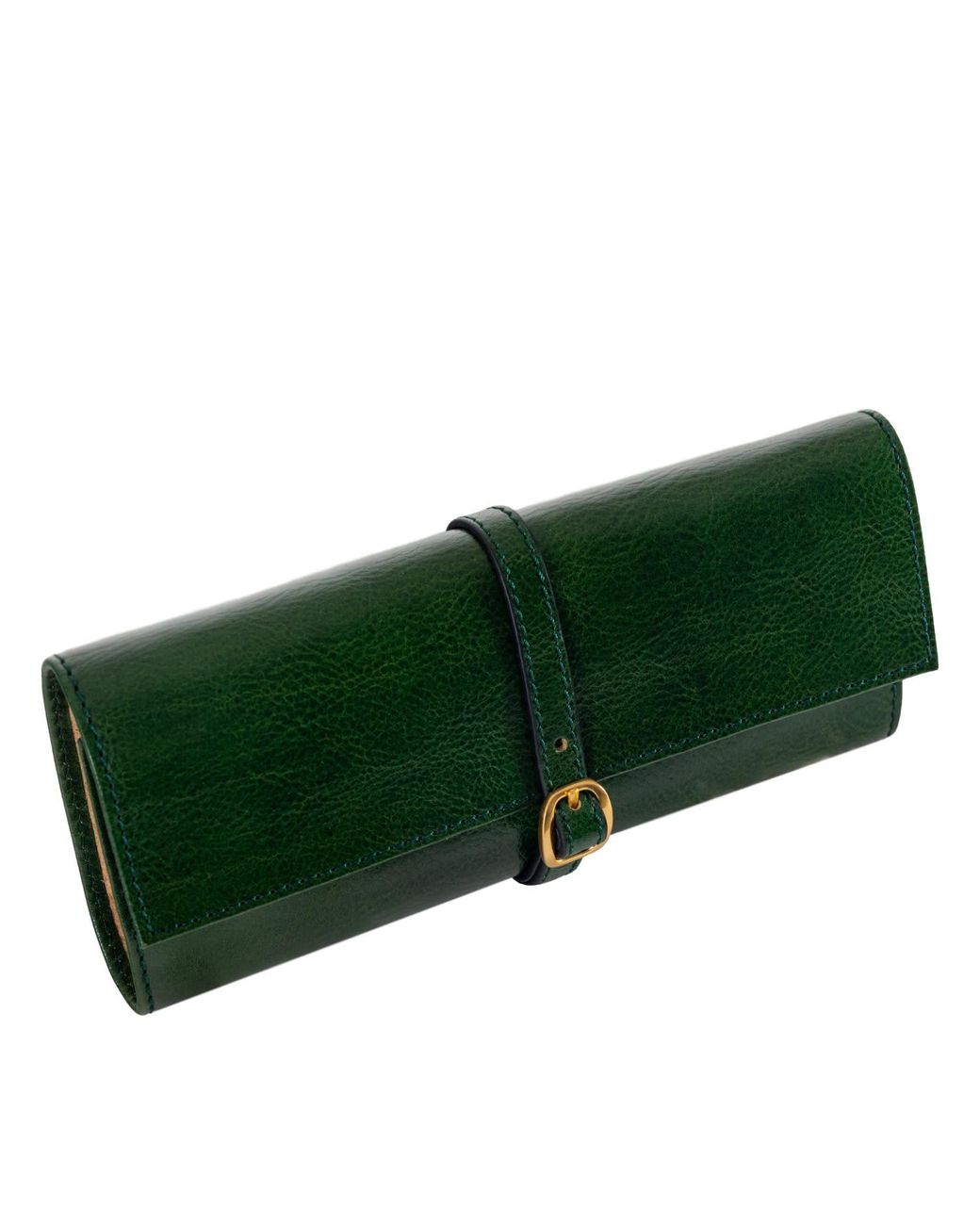 Time Resistance Green Leather Jewelry Case