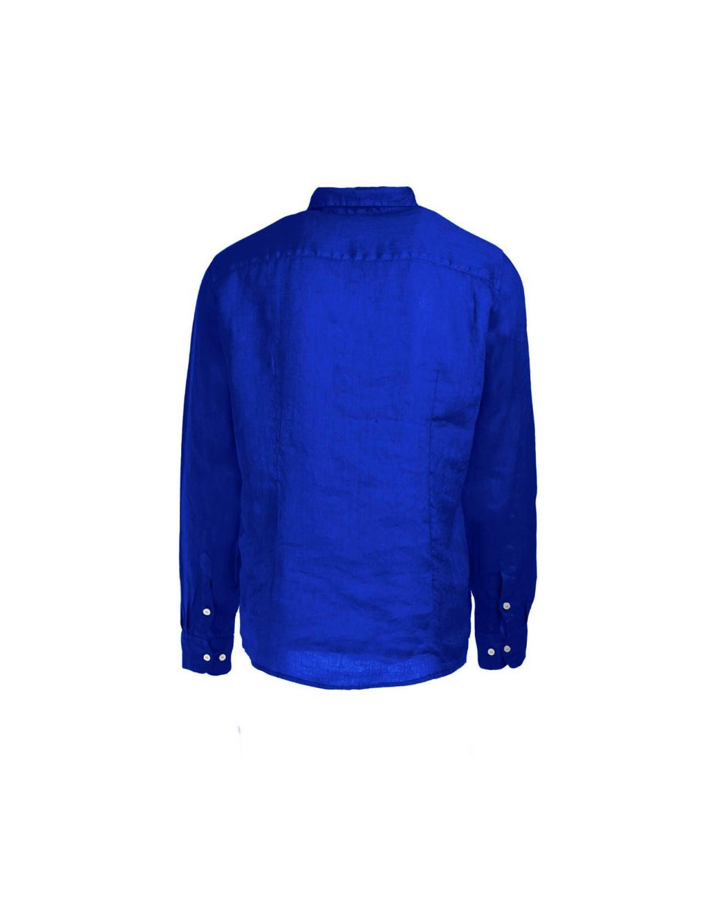 Haris Cotton Blue Long Sleeved Front Pocket Linen Shirt Sapphire for men