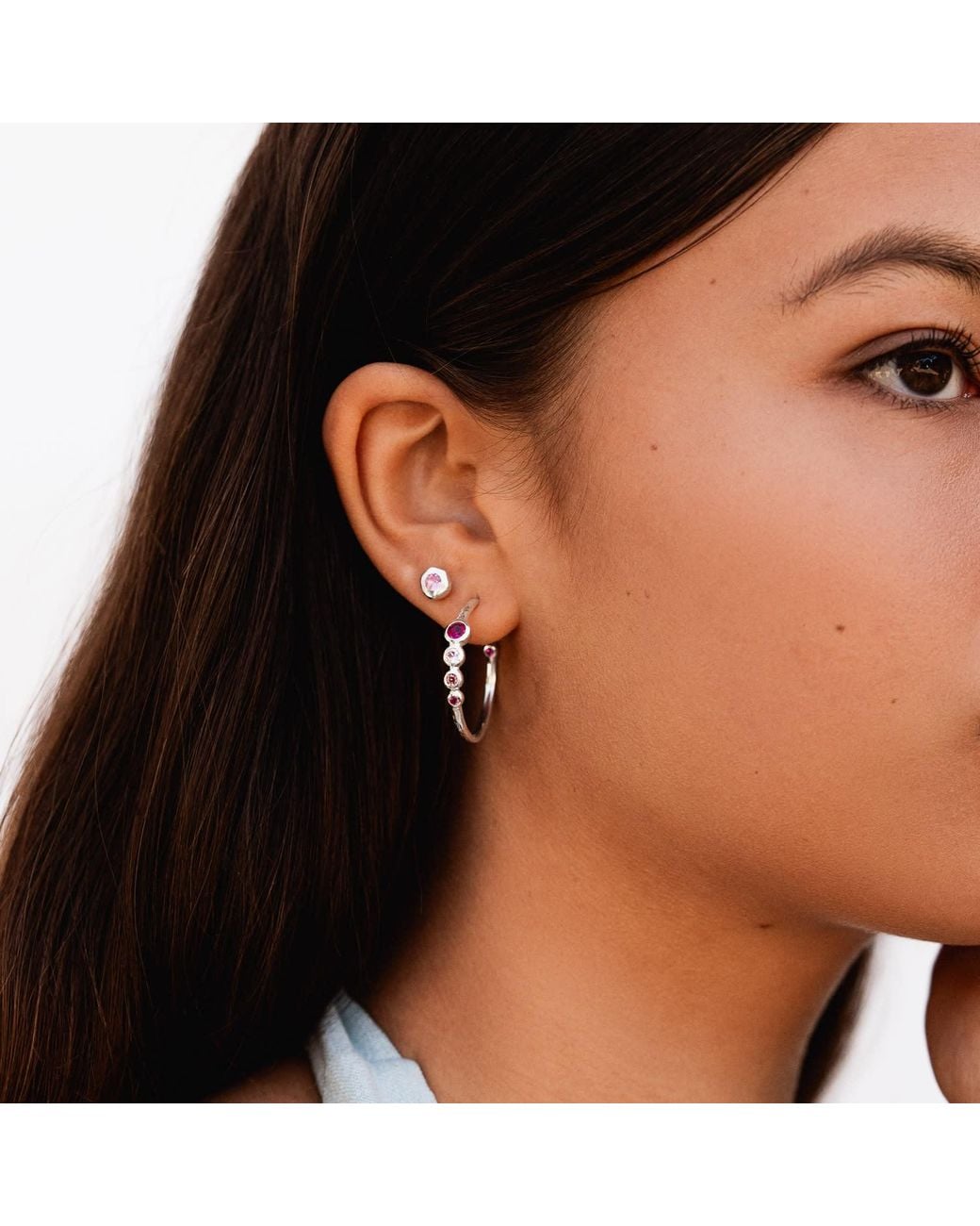 Dower & Hall Metallic Array Hoop Earrings
