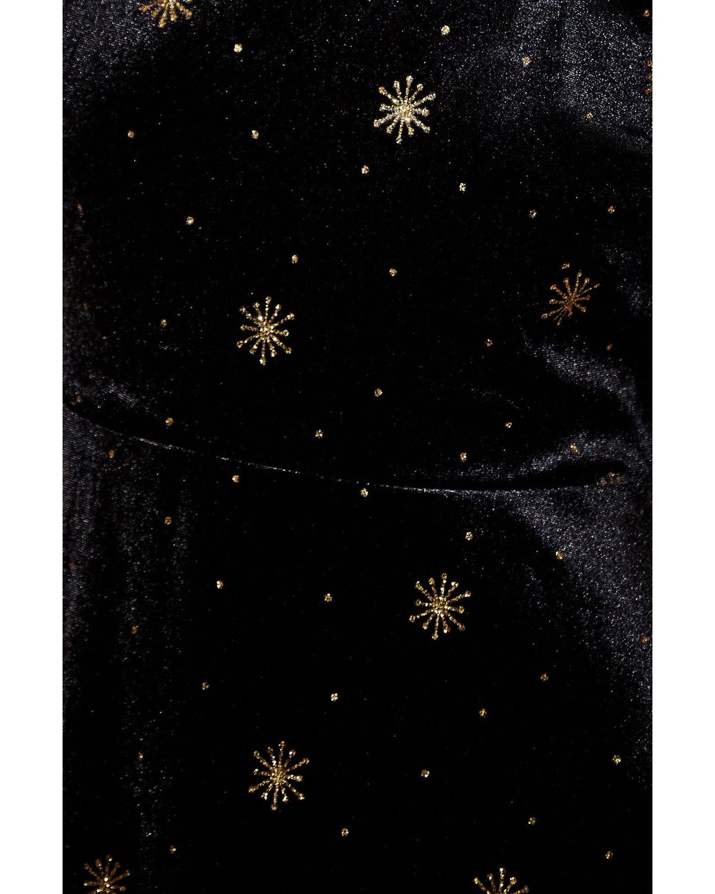 Yumi' Black Velvet Midi Dress With Starburst Foil Print