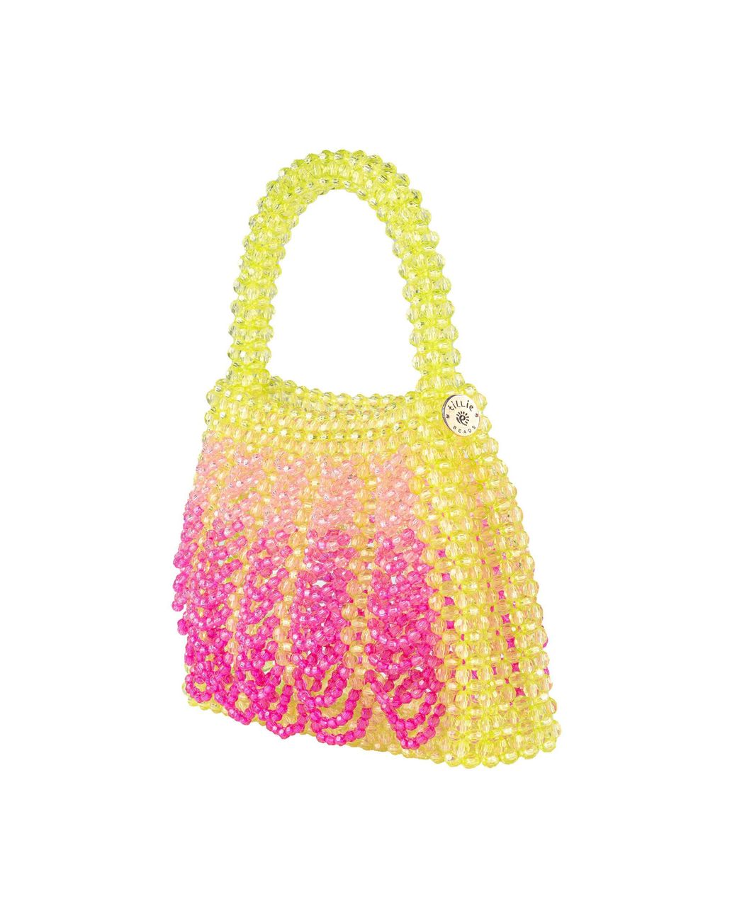 Tillie Beads Pink Sunset Pop Lemon Beaded Bag