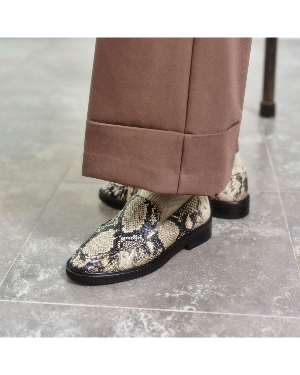 Mariano Shoes Brown Azenha Loafers Snake Effect