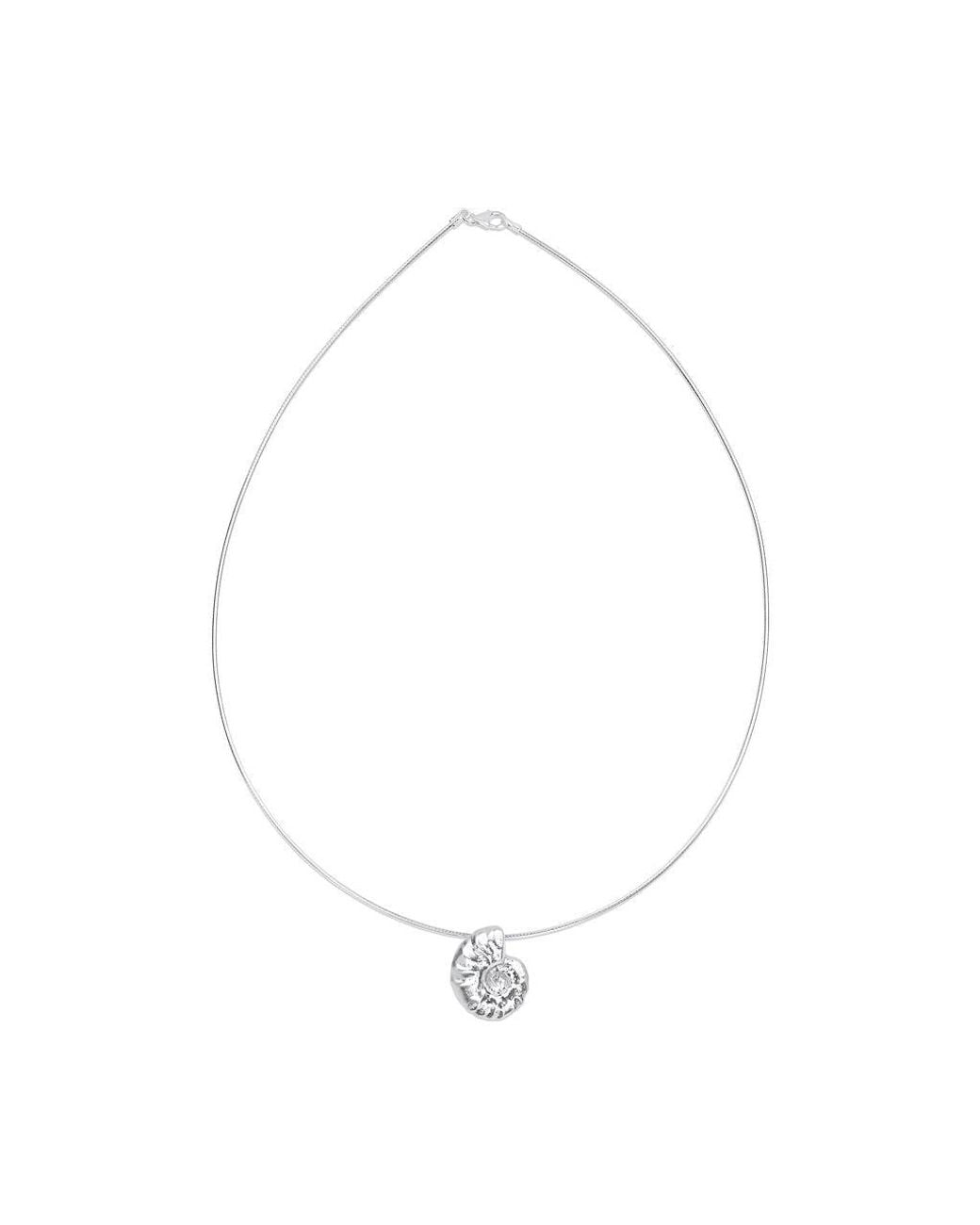 Arianne Delaney White Ammonite Choker Necklace Sterling