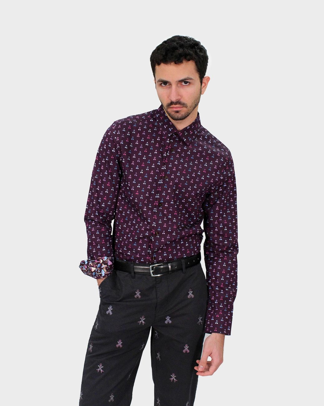 Lords of Harlech Purple Nigel Guitar Skulls Shirt for men