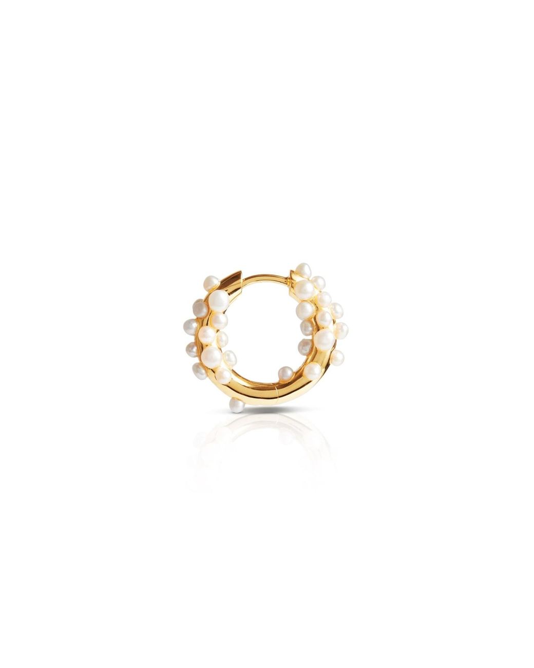 Kasun Metallic Pearl Cluster Hoop Earring Vermeil