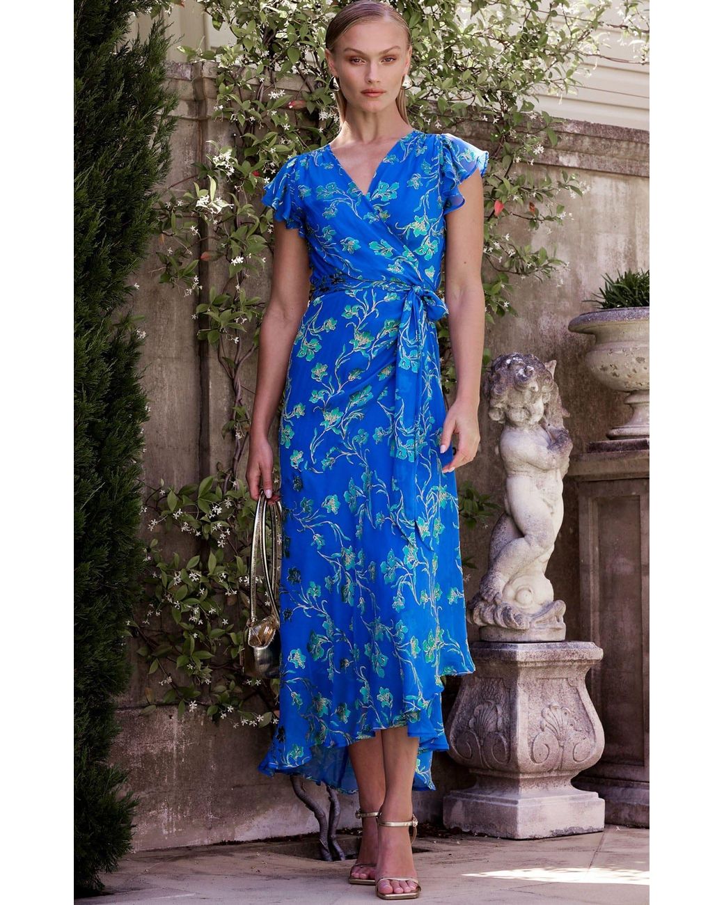 SACHA DRAKE Blue Aphina Wrap Dress