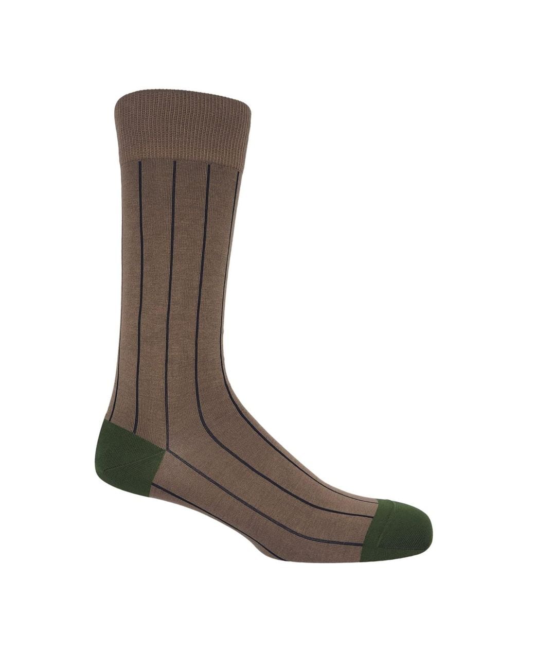 Peper Harow - Made in England Brown Pin Stripe Socks for men