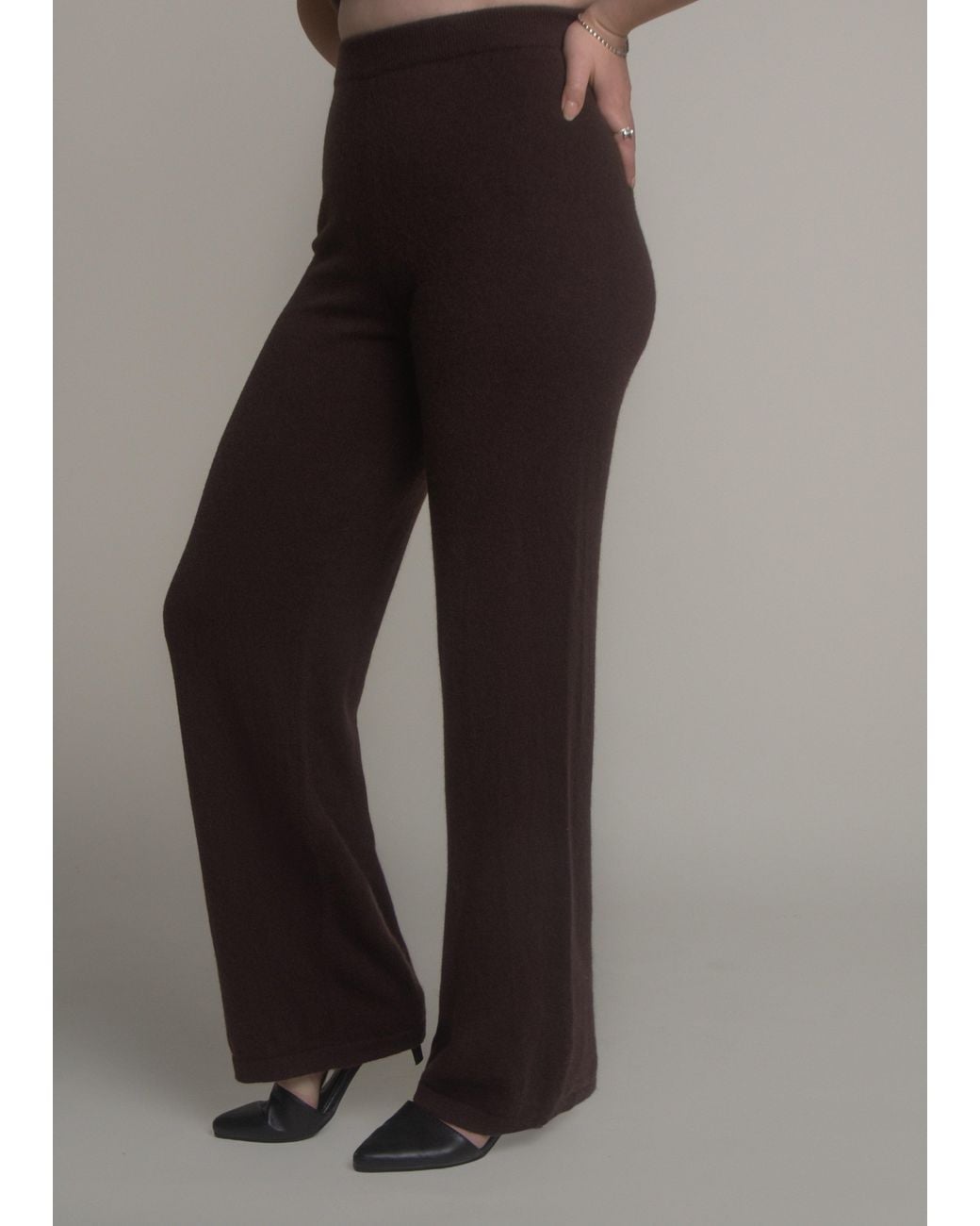 Fiora Muse Purple Wide Leg Cashmere Pants