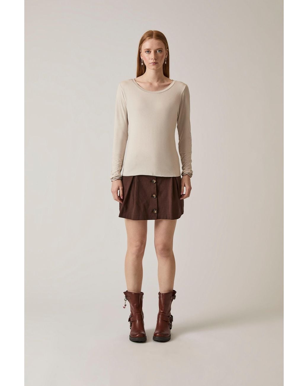 James Lakeland Natural Long Sleeve Top