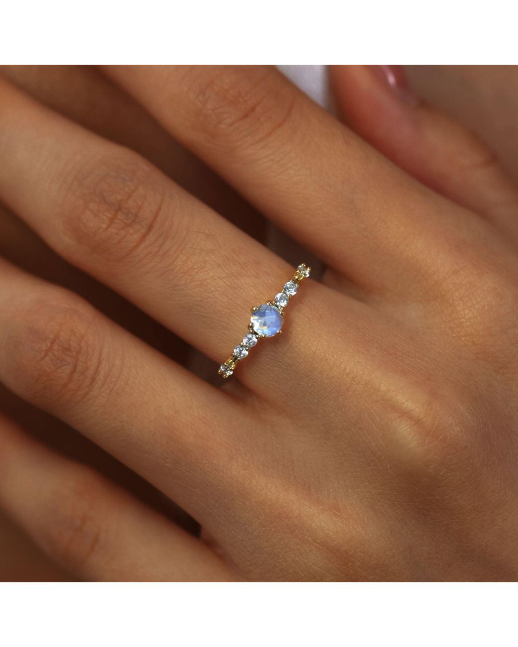 Azura Jewelry New York Metallic The Center Of The Universe Moonstone Ring Vermeil