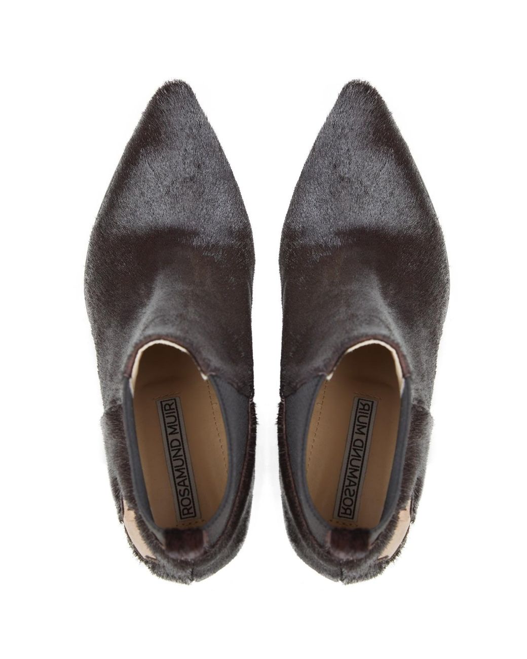 Rosamund Muir London Black Felixa Dark Calf Hair With Star Ankle Boots