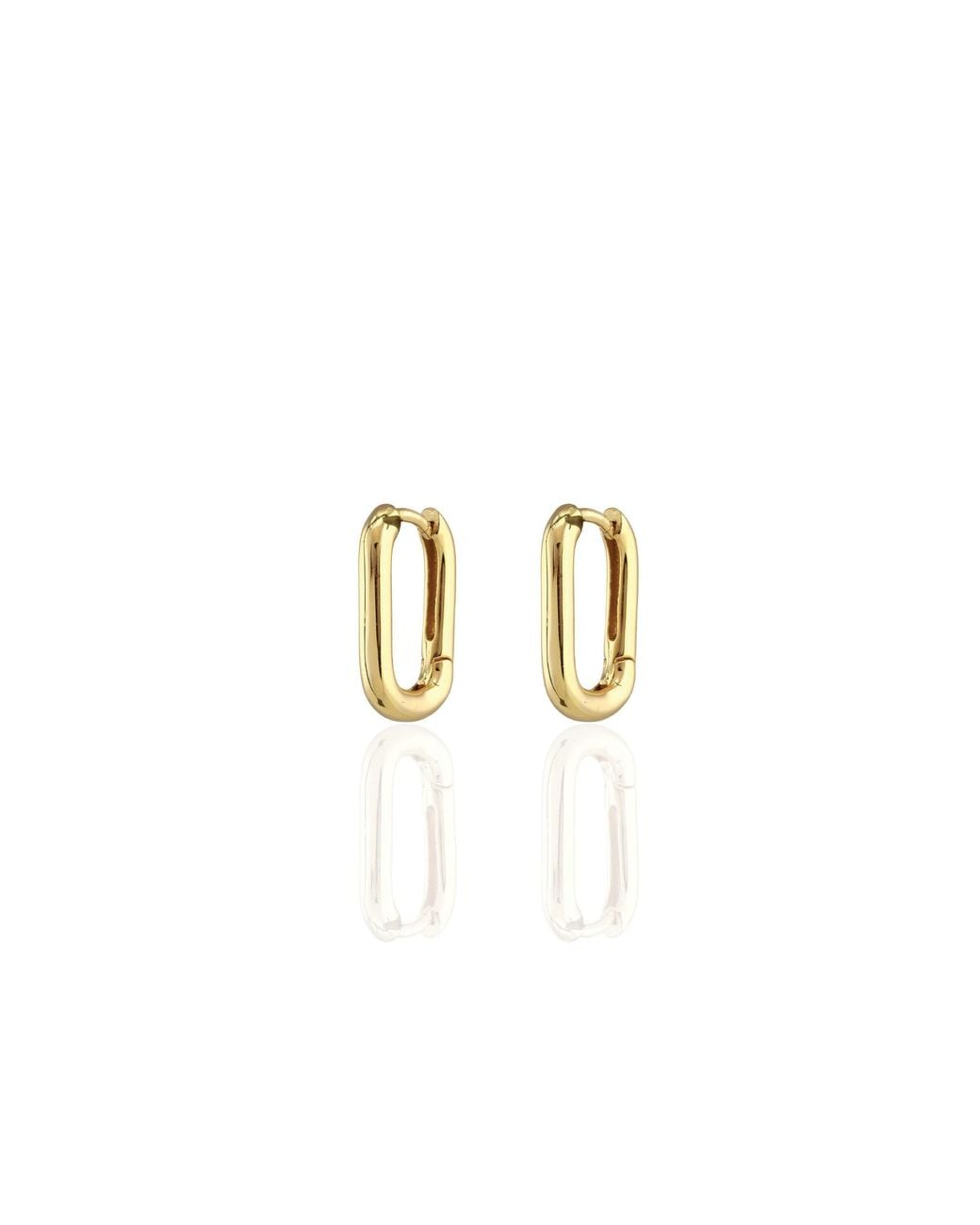 Kris Nations Metallic Oval Huggie Hoop Earrings