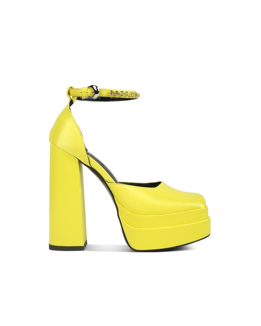 Rag & Co Yellow Martini Sky High Platform Sandals By Rag & Co