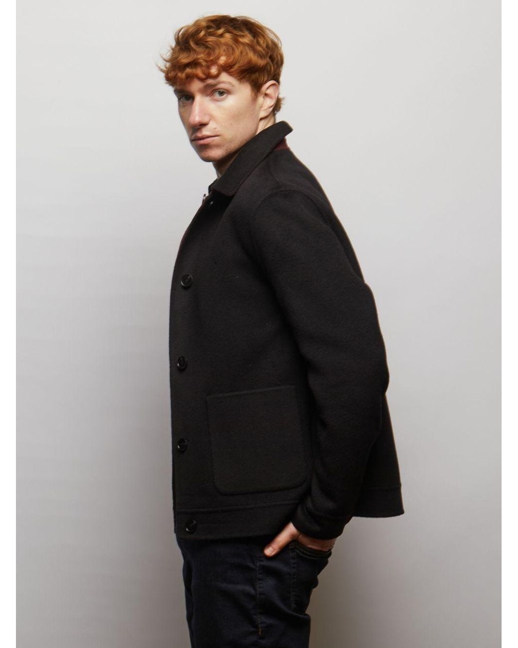Guards London Purple Irish Reversible Wool Blend Jacket for men