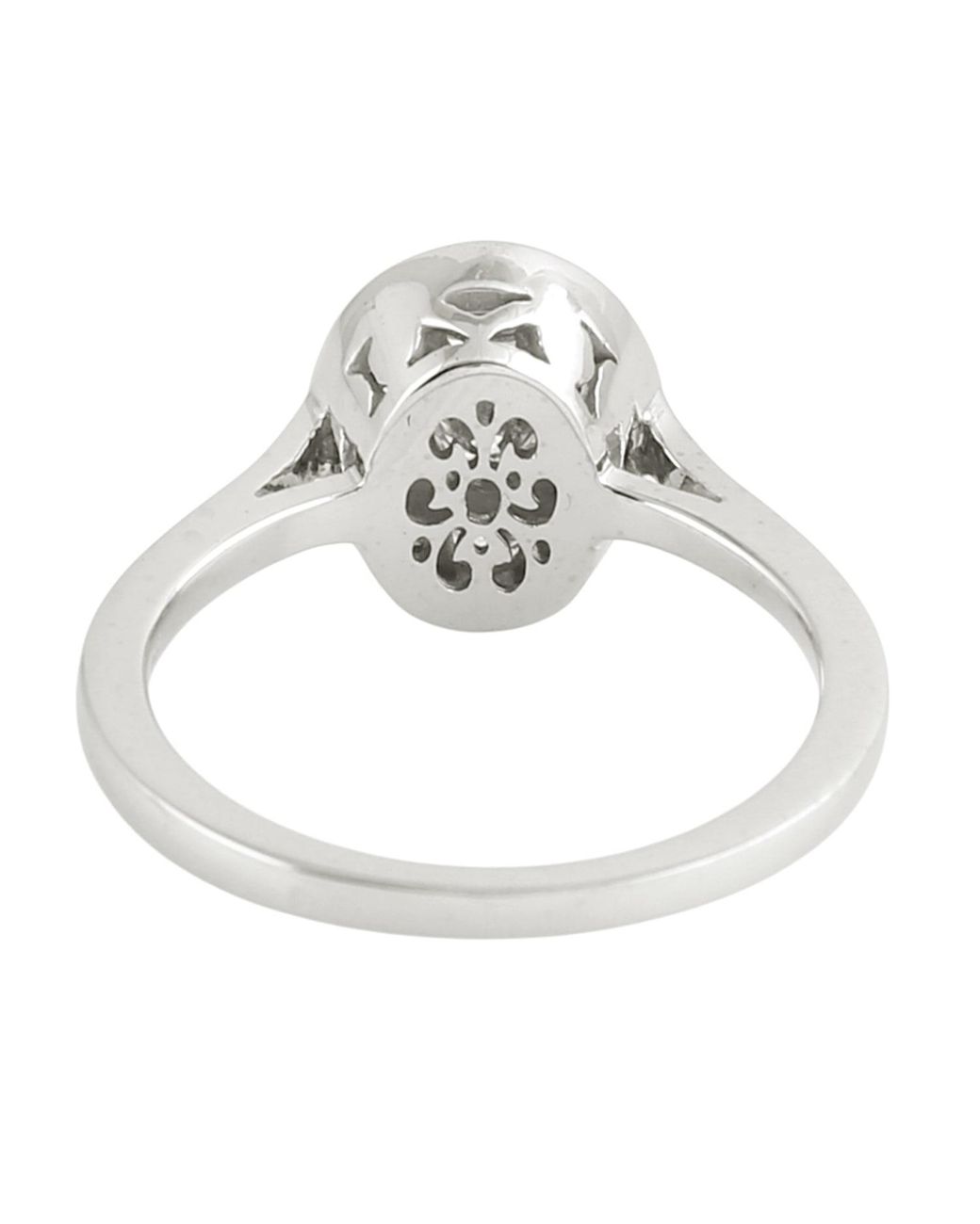 Artisan White Cluster Diamond Oval Ring
