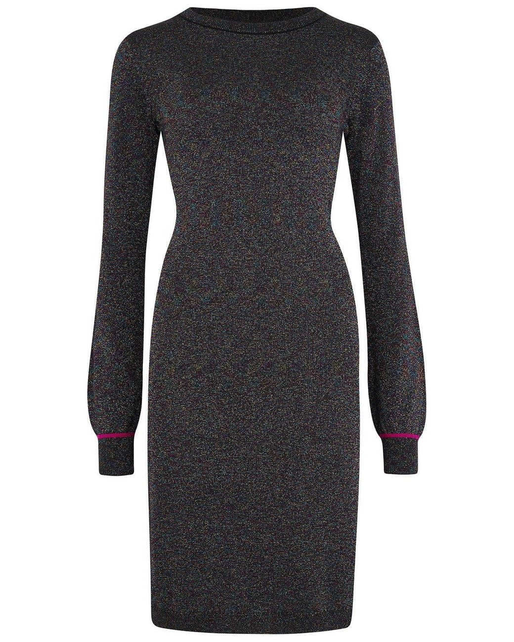 Sugarhill Black Kyra Sparkly Knitted Short Dress