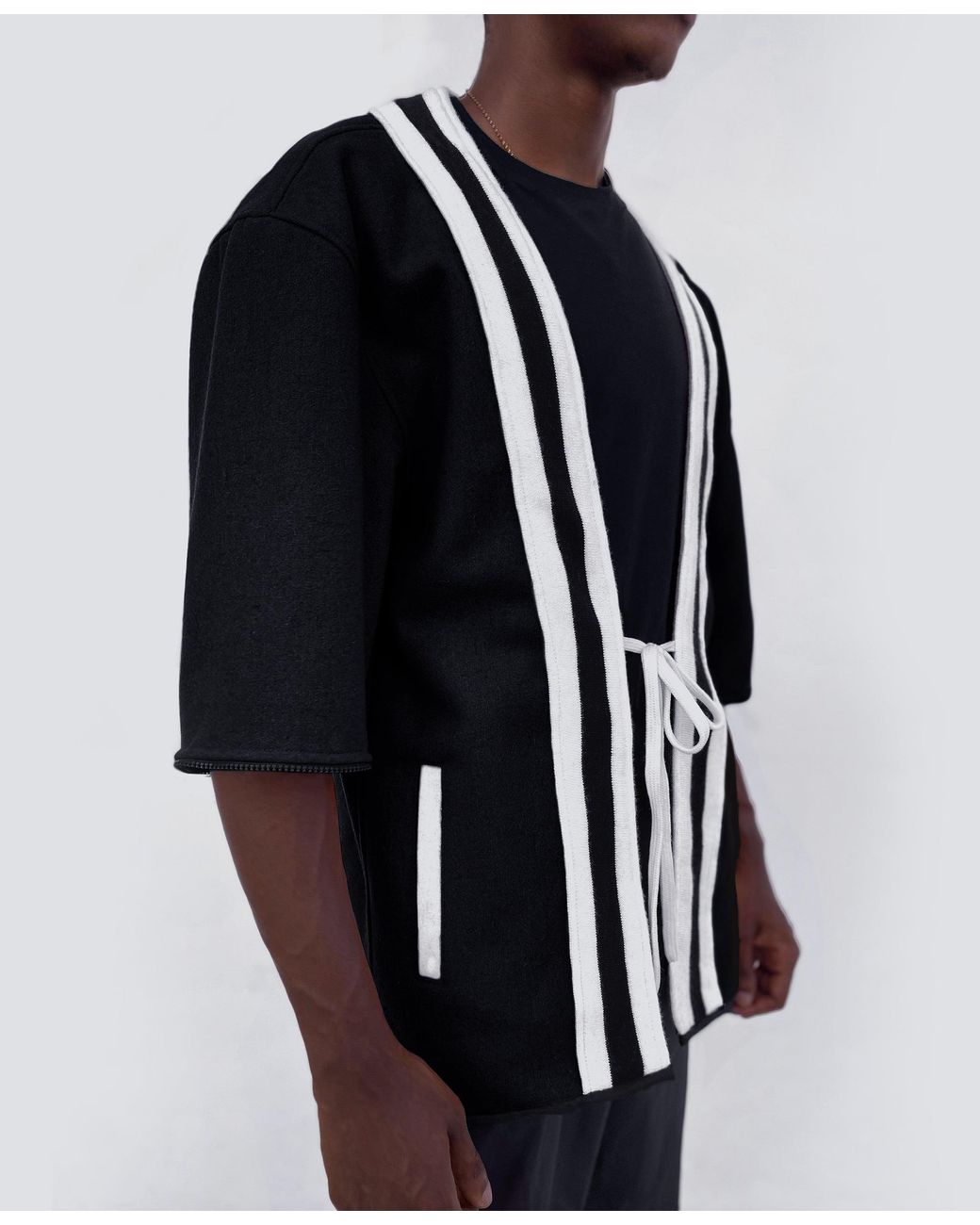 COOL Creative Blue Cool Kimono Varsity With Zip-Off 1/2 Sleeve for men