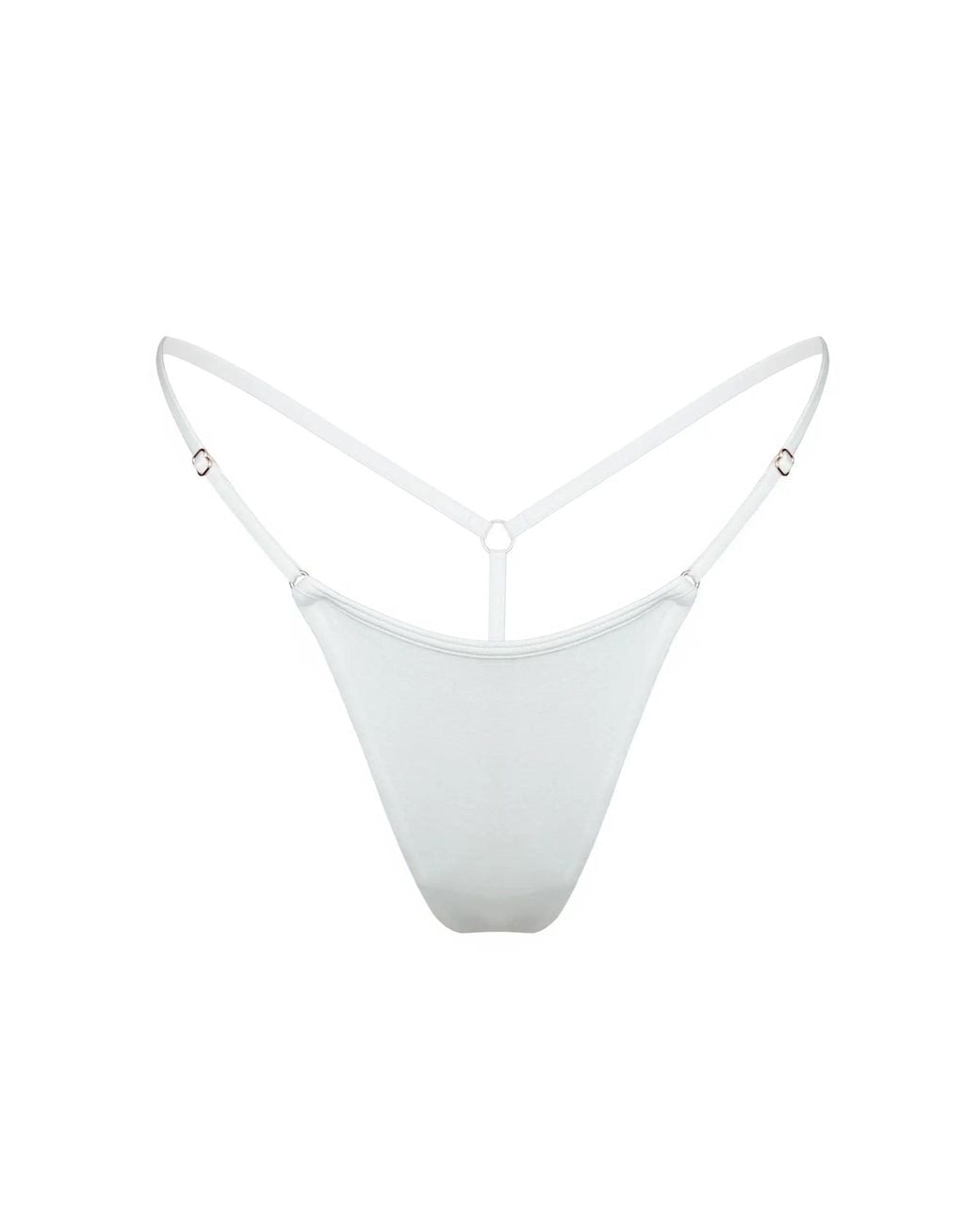 MONIQUE MORIN LINGERIE Caress Micro-G String Crystal in White | Lyst