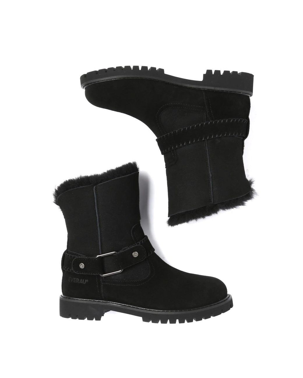 EverAu Australia Black Pheasant Mid Calf Fashion Boots