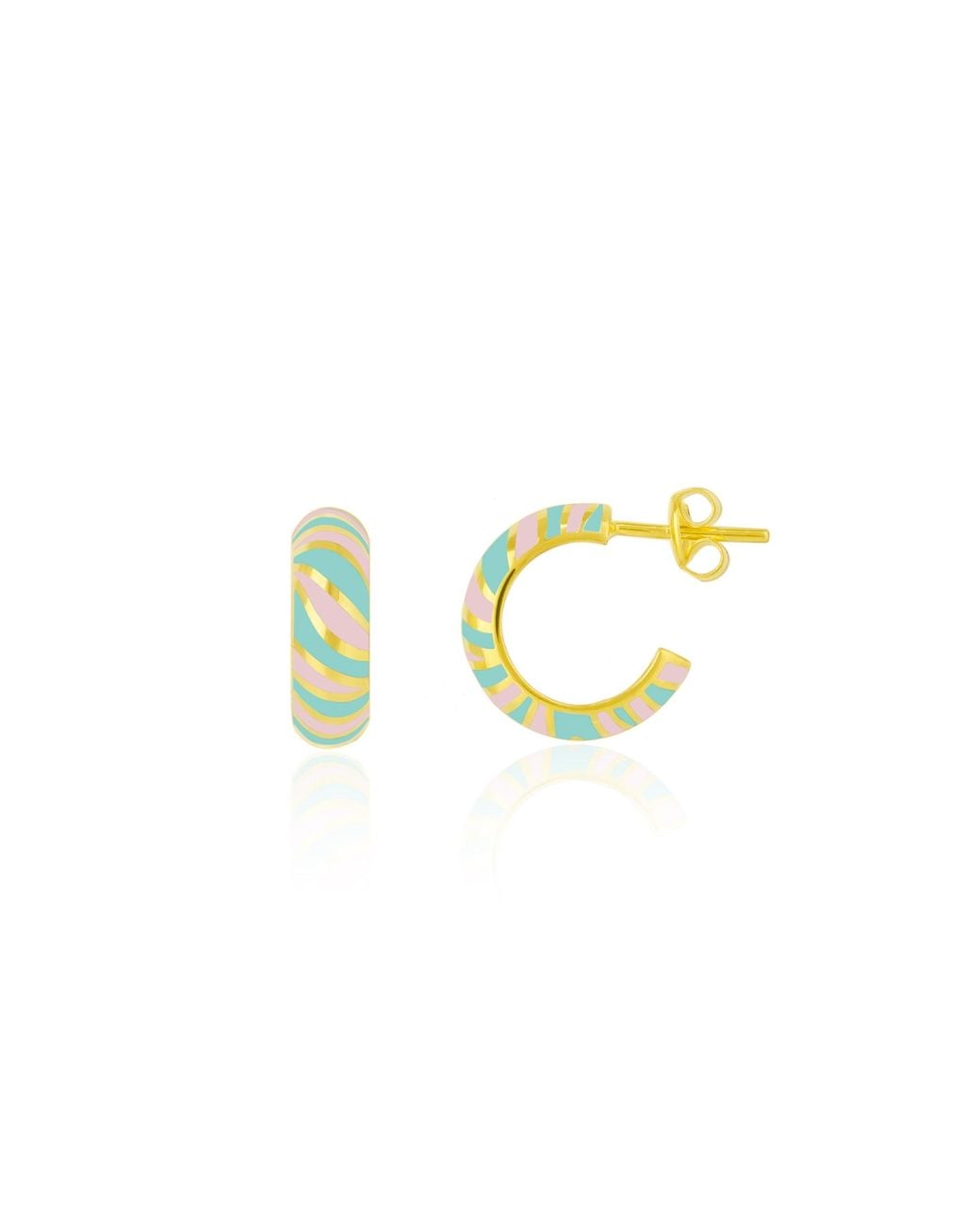 Spero London Metallic Enamel Pastel Sterling Chunky Earring