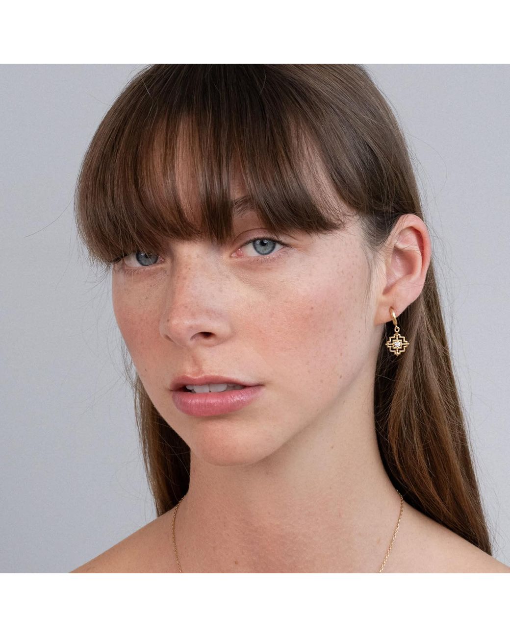 Zoe & Morgan Metallic Centred Earrings Zircon