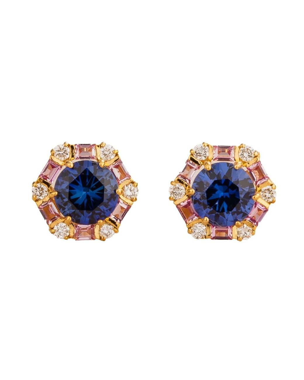 Juvetti Blue Melba Earrings Sapphires, Sapphire & Diamond