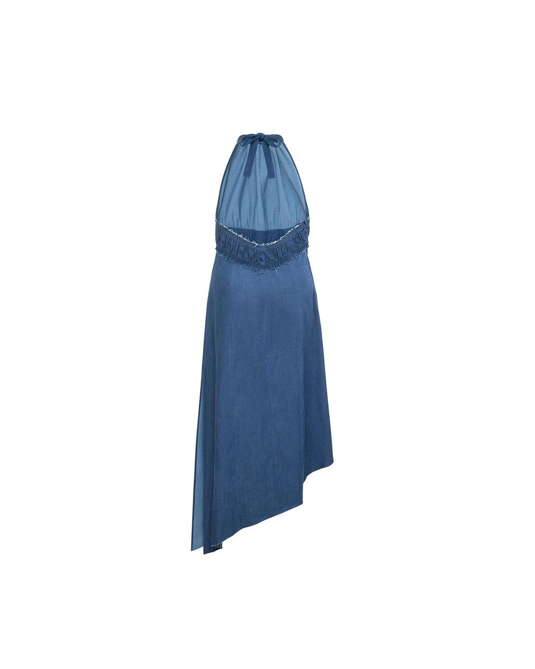 Audrey Vallens Blue Denim Affair Asymmetric Dress