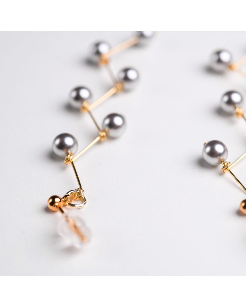 Heartfelt Layers White Tree Branch Chandelier Earrings