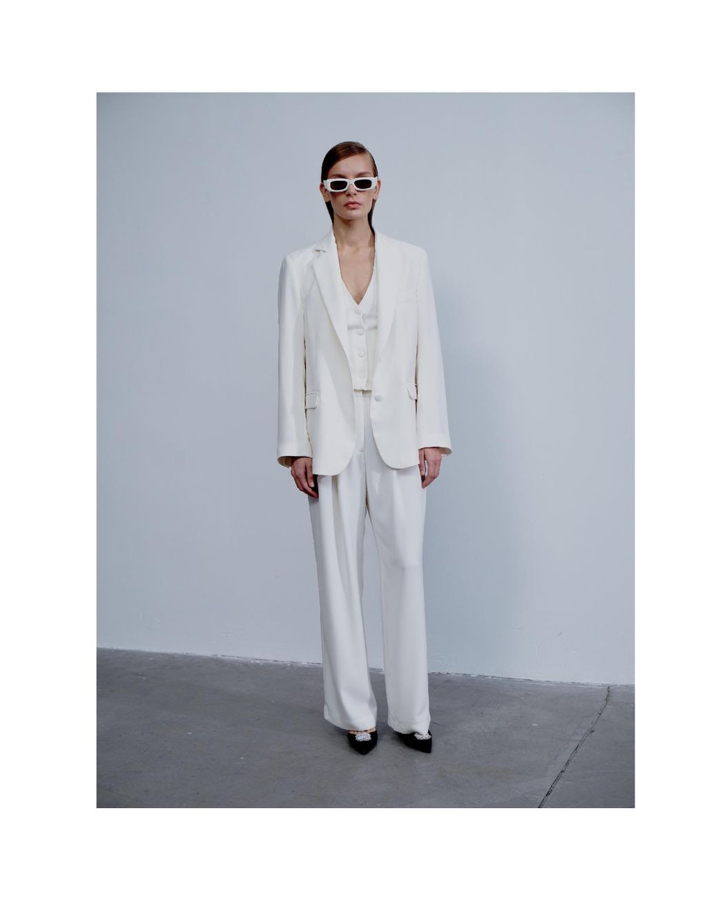 NAZLI CEREN White Boxy Blazer