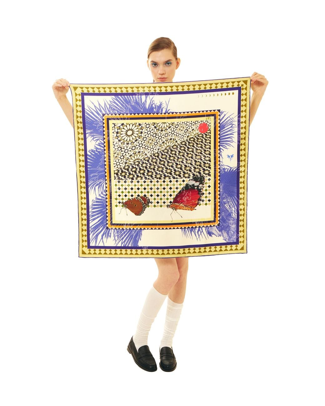 Tash and Ley Metallic Neutrals Stolen Moments 90X90 Silk Scarf