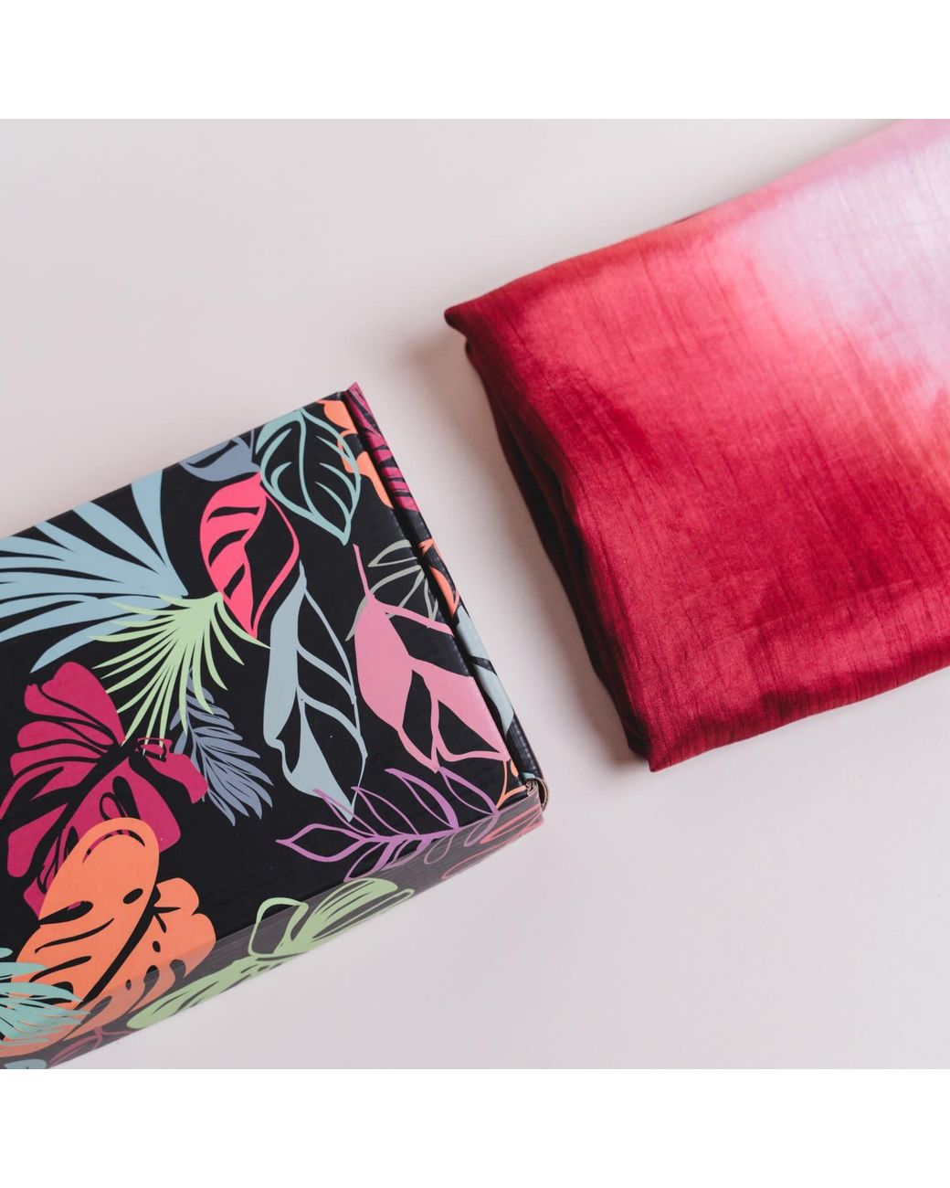 Silk and Bears Red Burgundy To Blush Ombre Mulberry Silk Scarf – Handmade & Hand-Dyed