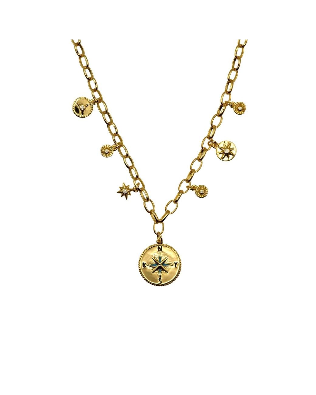 VicStoneNYC Fine Jewelry Metallic North Star Charms Necklace