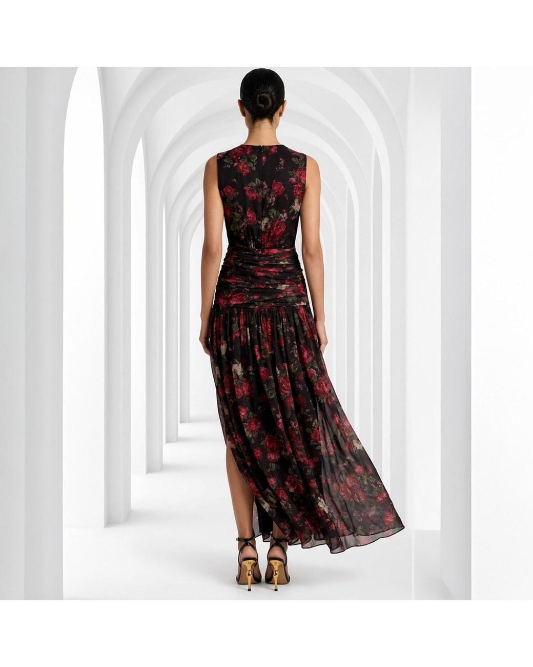 Freak Vault Purple Midnight Rose Drape Dress