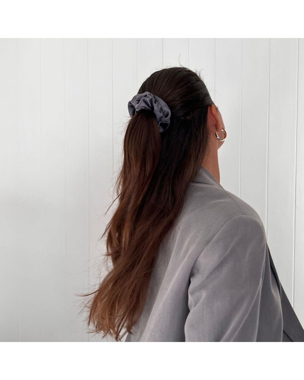 Sylk Black Silk Scrunchie
