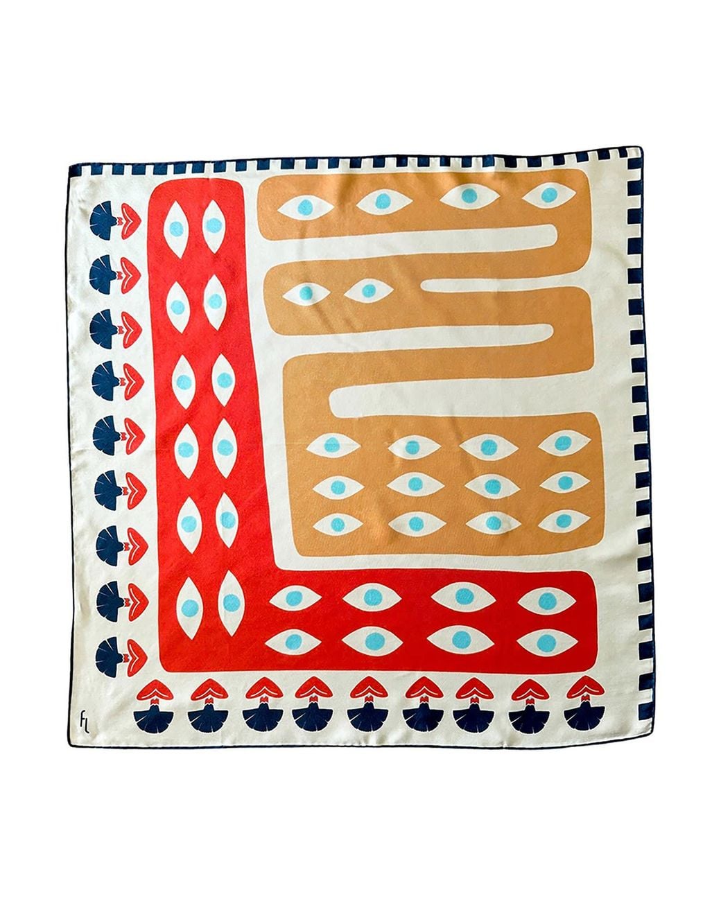 Folie Living Red Apple Of My Eye Silk Scarf Small