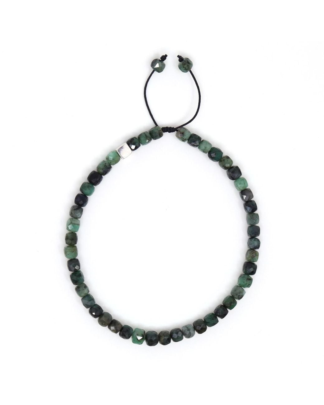 Shar Oke Metallic Emerald Cube Bracelet for men