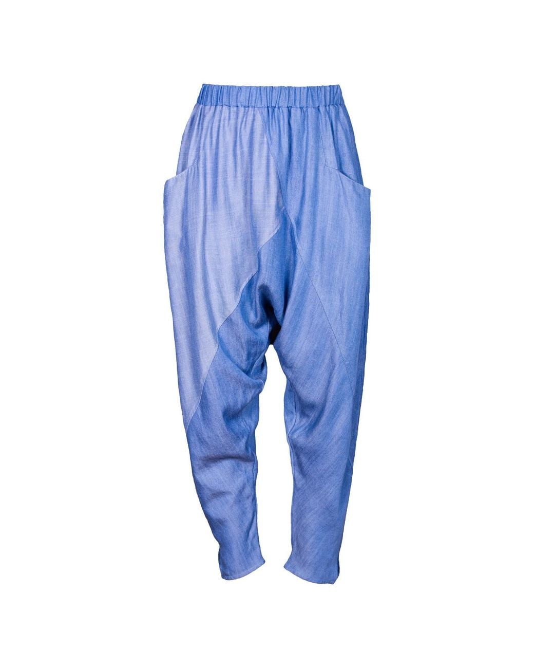 carlton jones Blue Tencel Denim Drop Crotch Pant for men