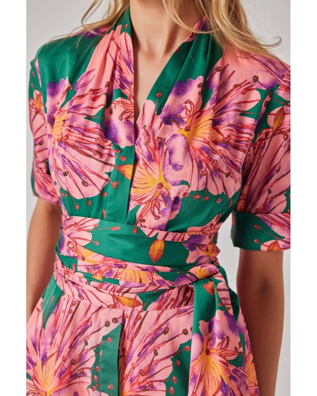 Marianna Déri Red Shirtdress With Detachable Belt Orchid