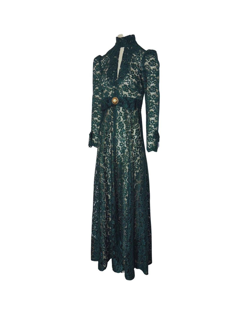 Couture to Your Door Green Gothic Dark Lace Dress