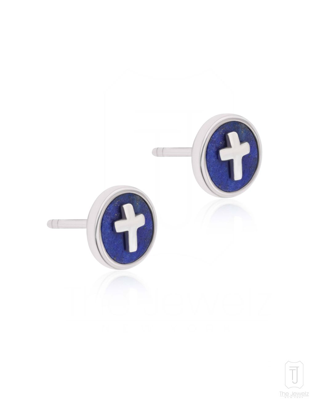 The Jewelz Blue Lapis Horizon Cross Studs For for men