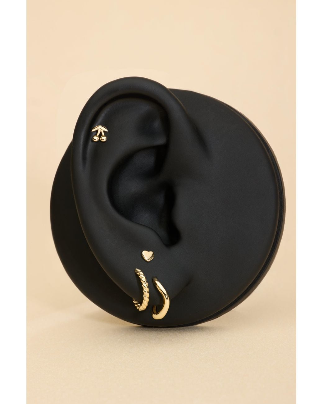Vanhi White 14K Solid Heart Flat Back Stud