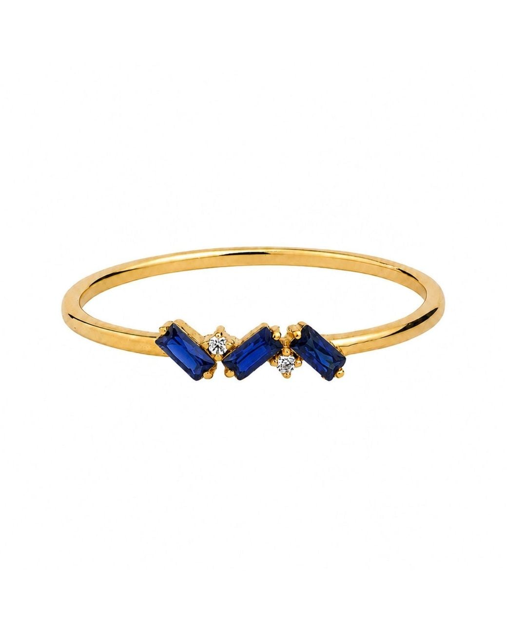 Belinda Jewelz Blue Sapphire Triple Baguette Birthstone Ring