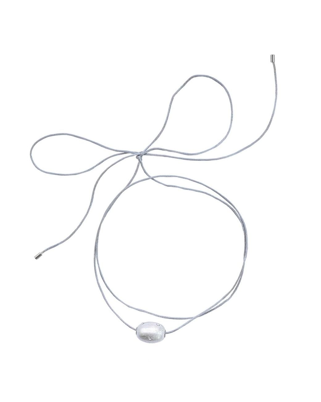 Saule Label White Lily Tie Necklace