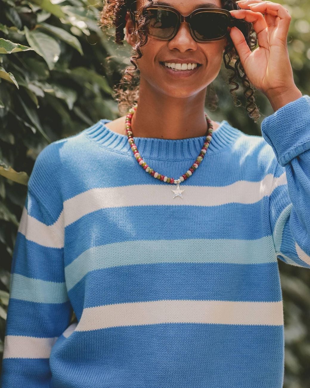 ALOFT Blue Sennen Stripe Crew Neck